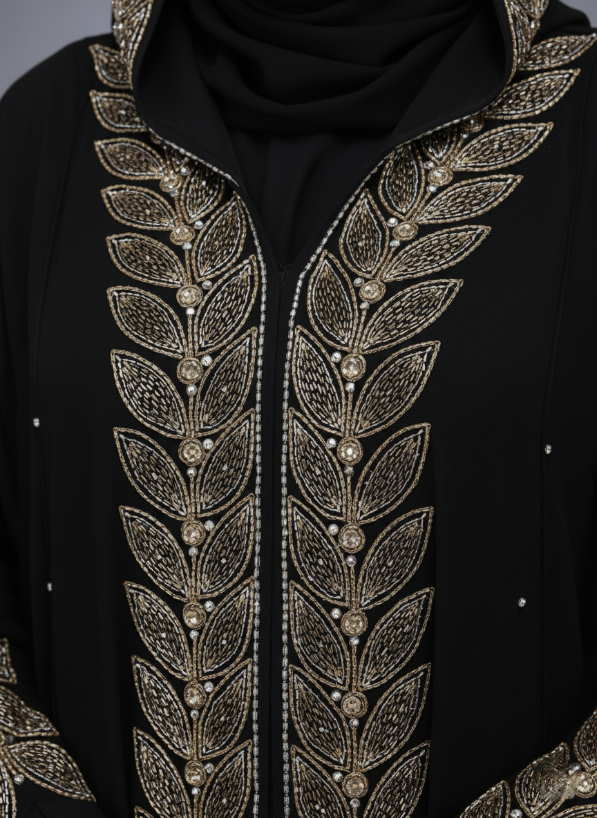 Farasha Abaya with Golden Stone