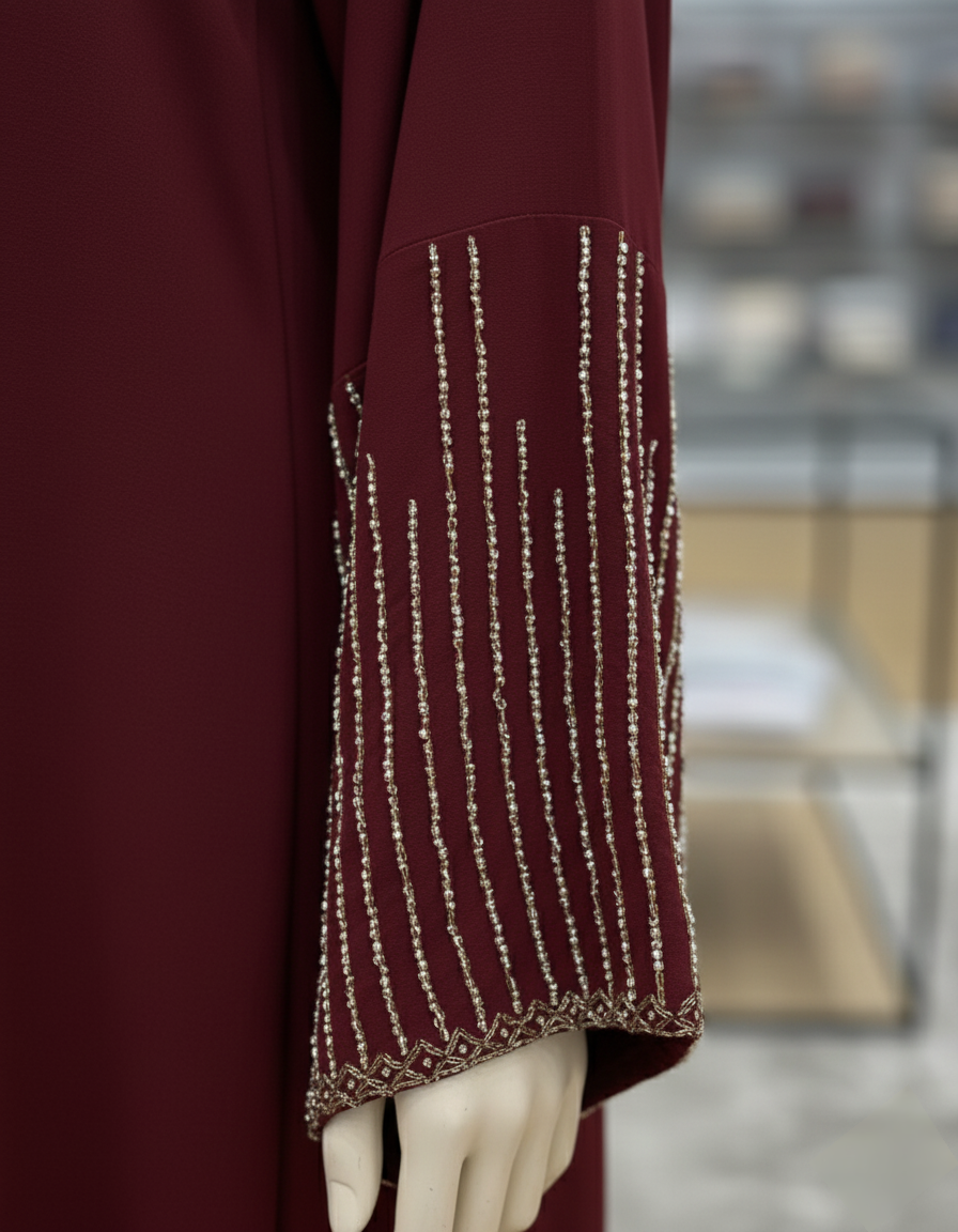 Regal Maroon Abaya