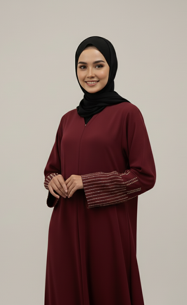 Regal Maroon Abaya