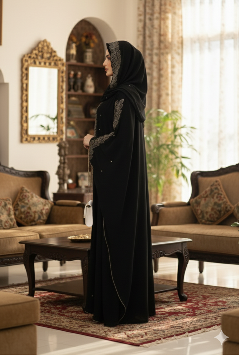 Farasha Abaya with Golden Stone