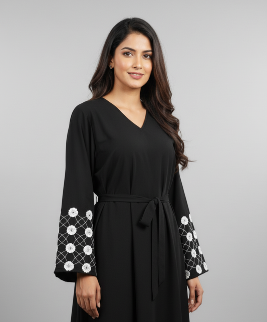 Black  Embroidered Abaya
