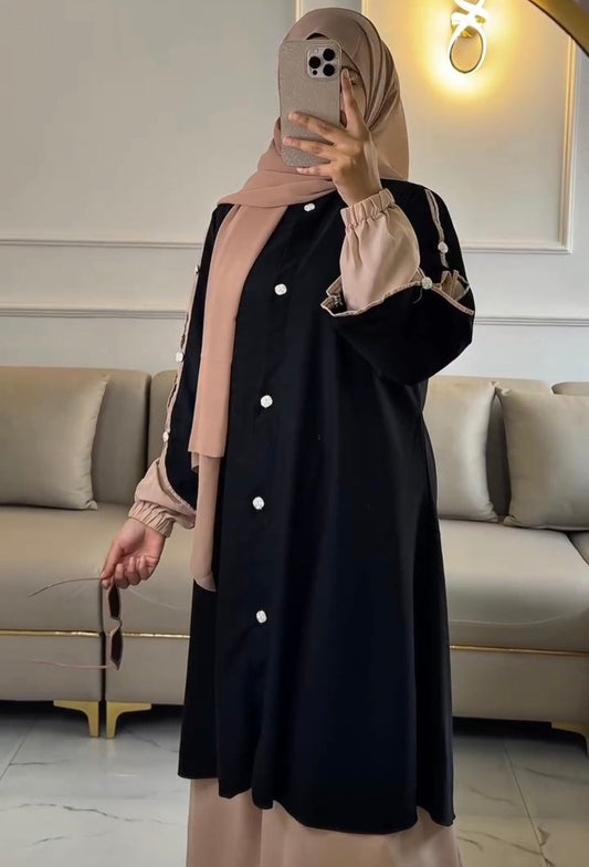 Elegant Two-Tone Modest Abaya